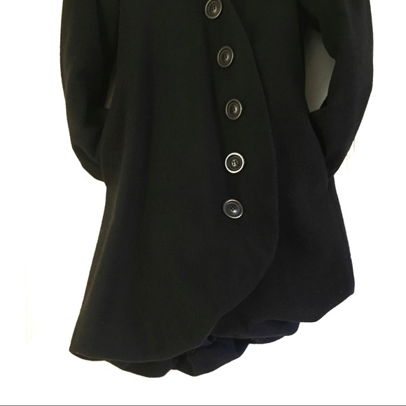 MASON black wool asymmetrical coat - Picture 5 of 9